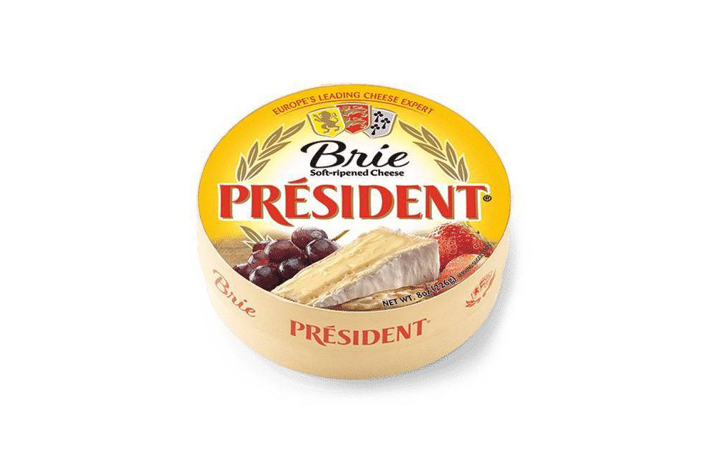 Président brie cheese wheel in round packaging