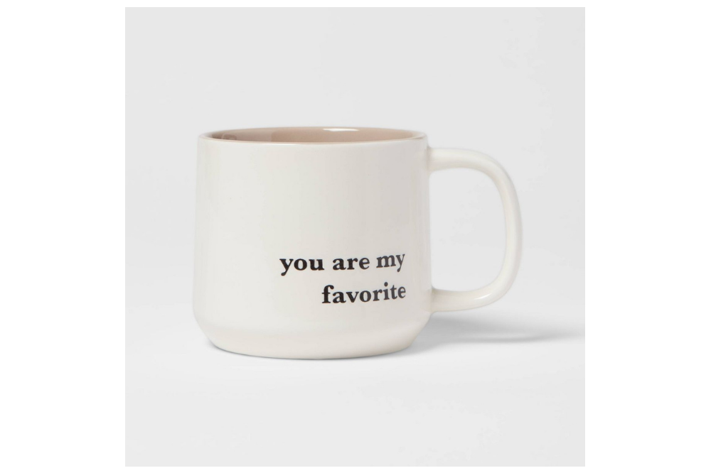 White Threshold stoneware mug reading you are my favorite
