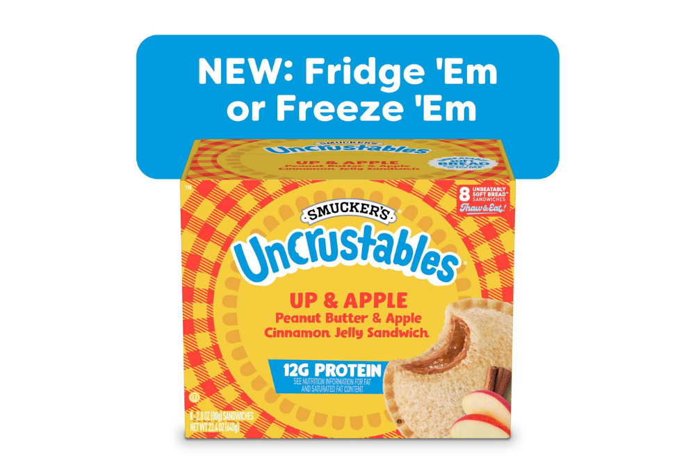 Smucker’s Uncrustables Up & Apple peanut butter and apple-cinnamon sandwich box