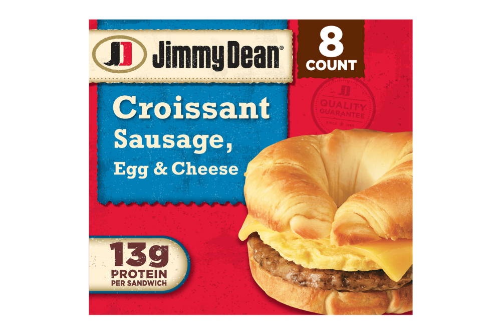 Jimmy Dean sausage, egg and cheese croissant sandwich box