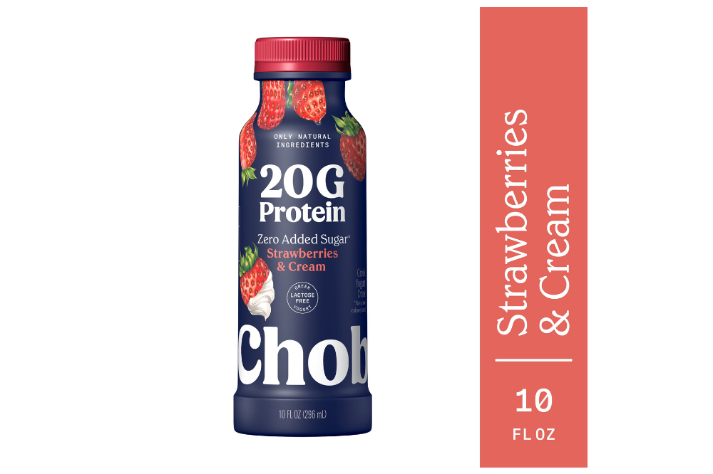 Chobani strawberries and cream 20g protein yogurt drink
