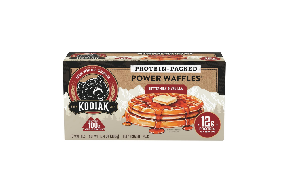 Kodiak buttermilk and vanilla Power Waffles box