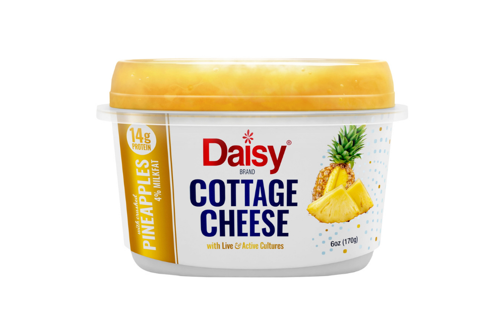 Daisy cottage cheese with pineapple cup