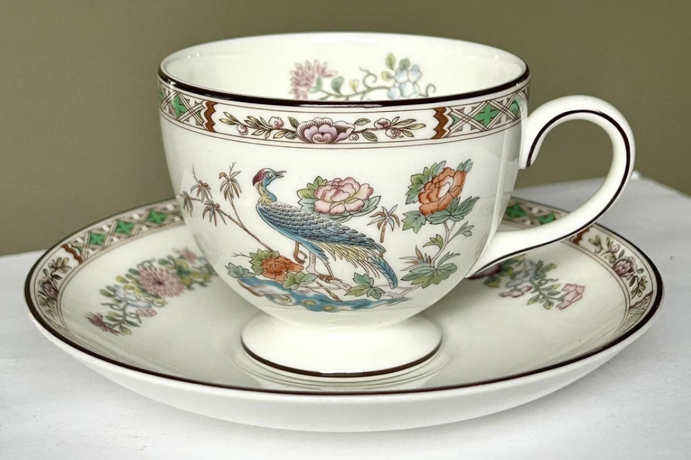 Wedgwood Kutani Crane cup and saucer