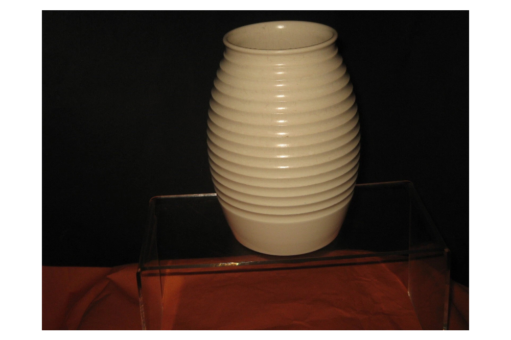 Keith Murray for Wedgwood ribbed cream vase