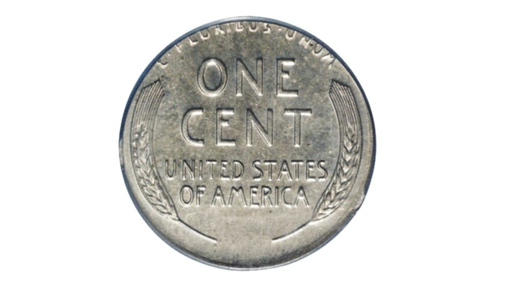 Wheat cent struck on a silver dime planchet