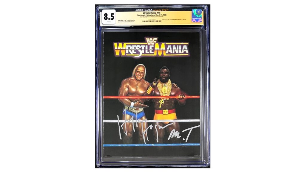 WrestleMania I program - signed
