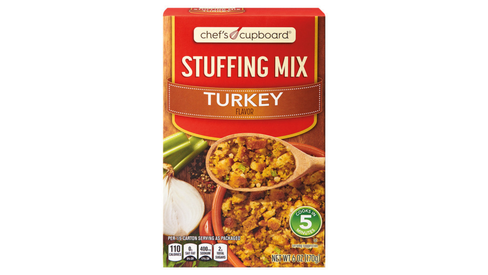 Chef’s Cupboard turkey stuffing mix box