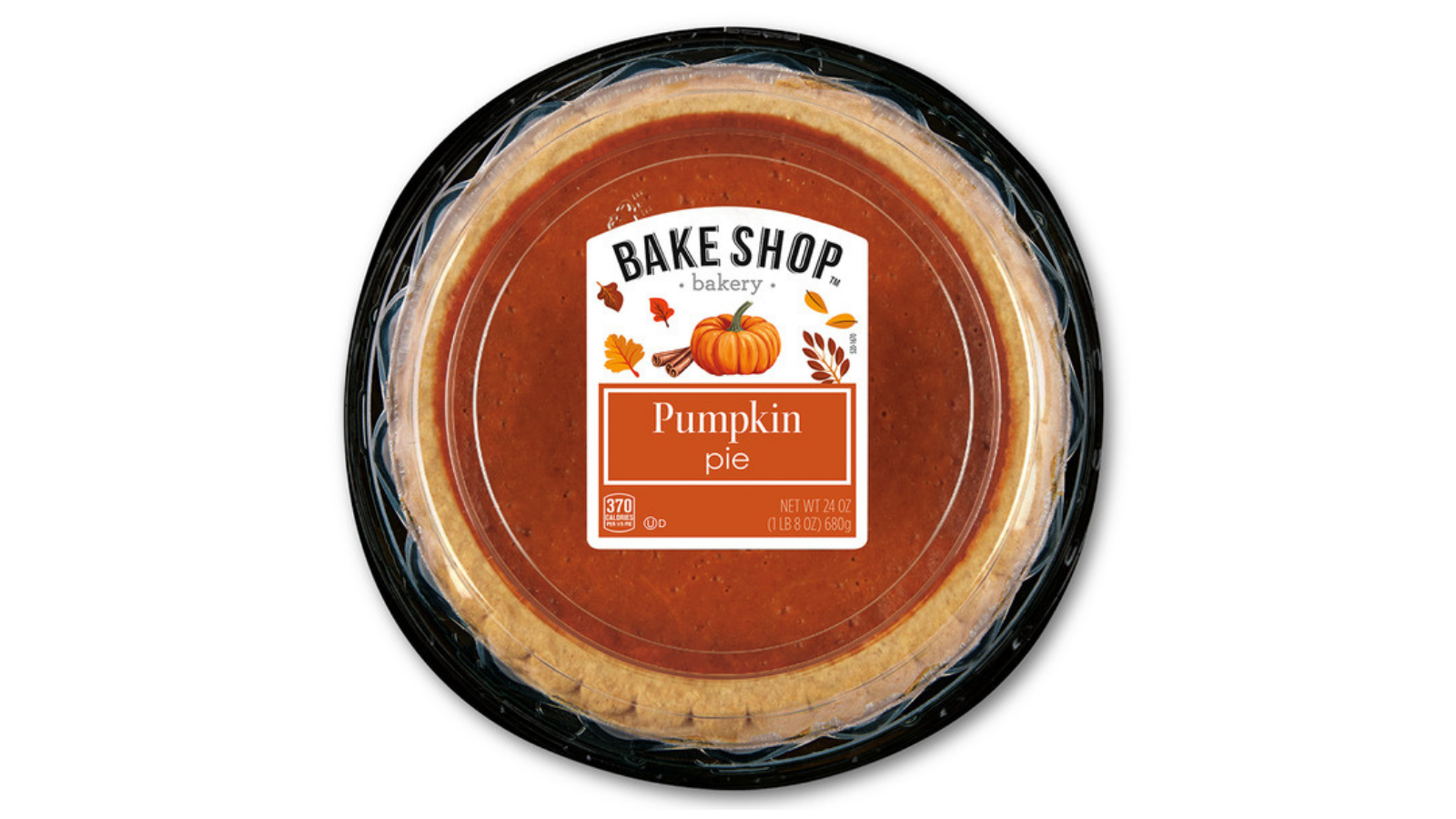 Bake Shop pumpkin pie in a round tray