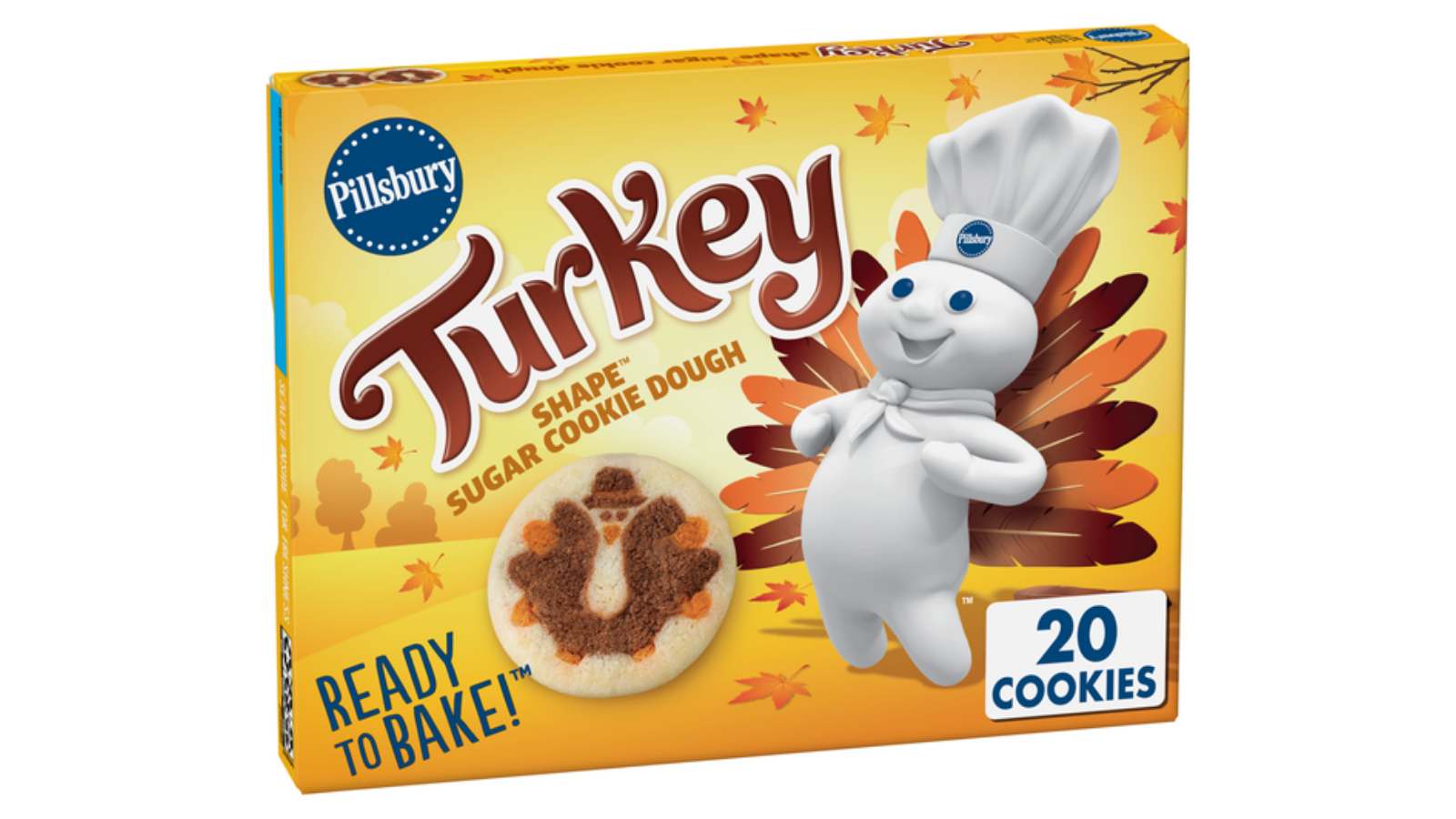 Pillsbury turkey-shaped sugar cookies package