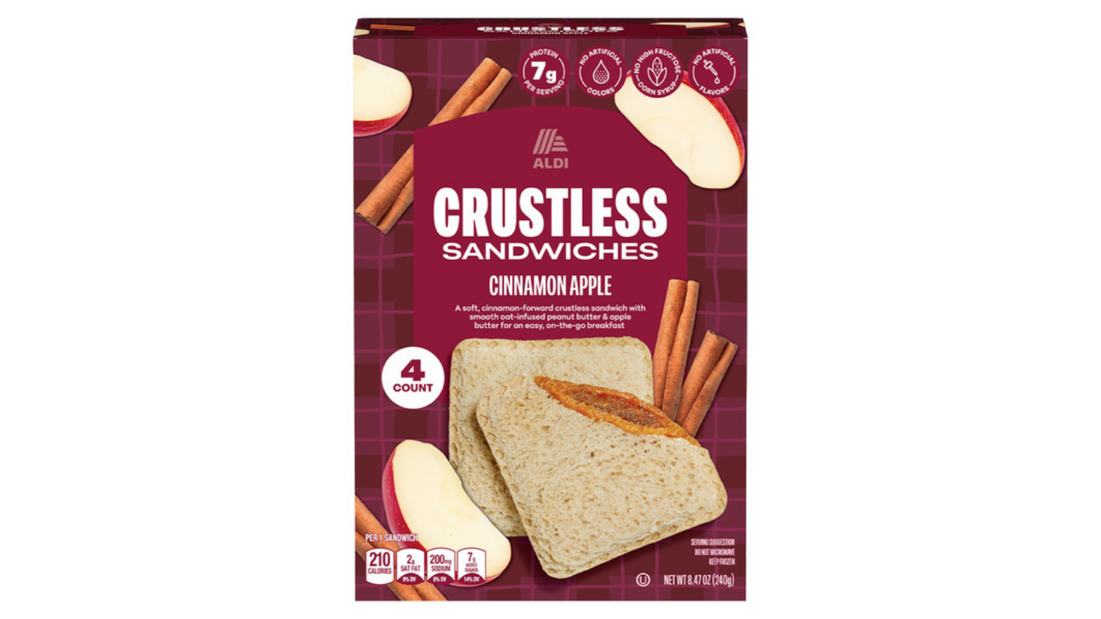 Aldi cinnamon apple crustless sandwiches box