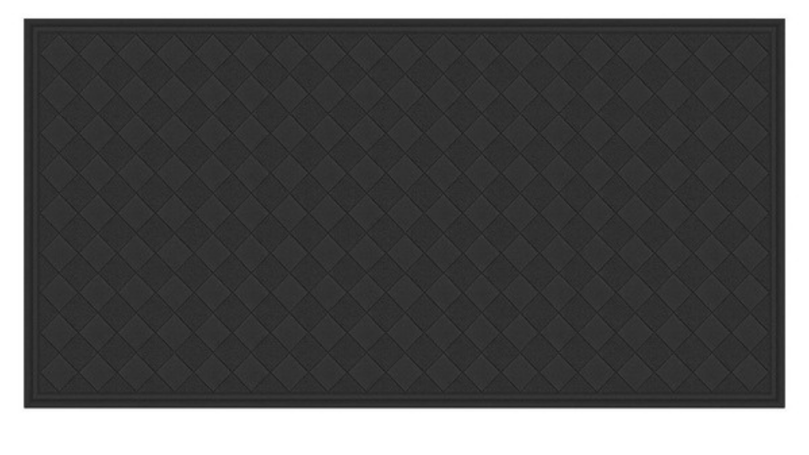 Black Kirkton House comfort kitchen mat with a diamond pattern
