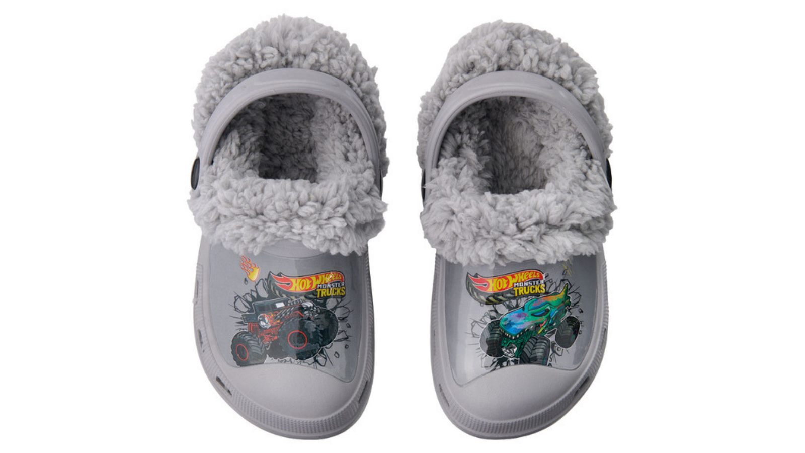 Gray Hot Wheels children’s clogs with warm lining