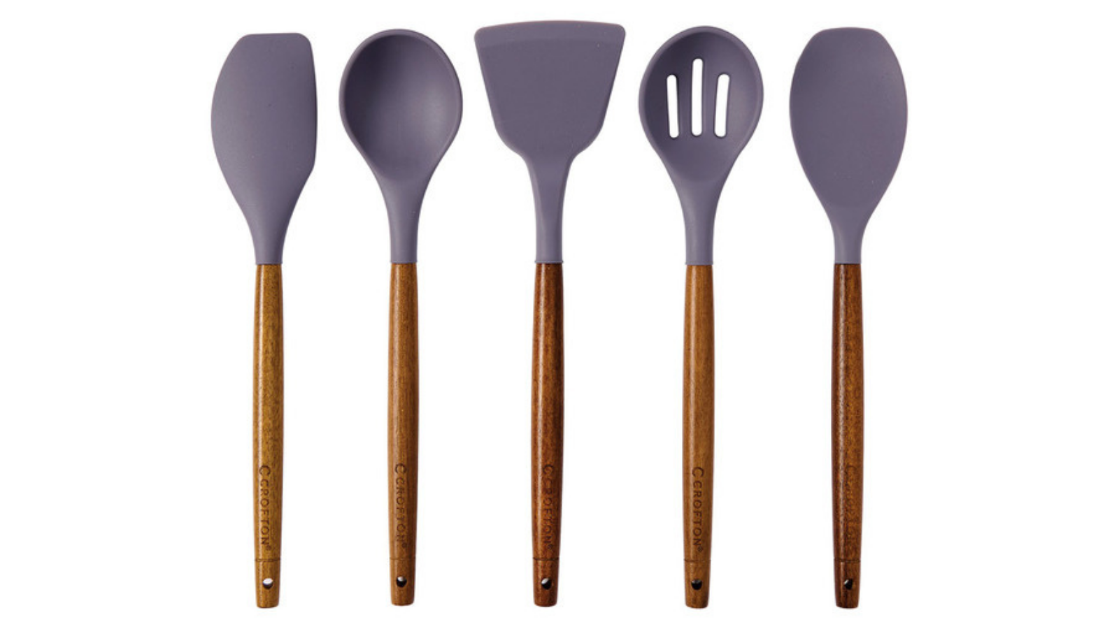 Crofton silicone baking utensils with wooden handles