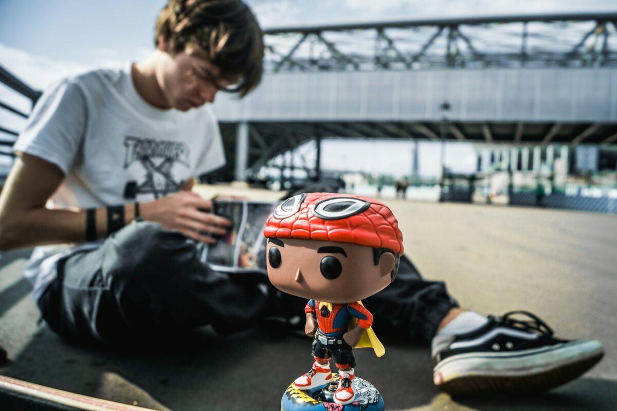 skateborder and Funko Pop