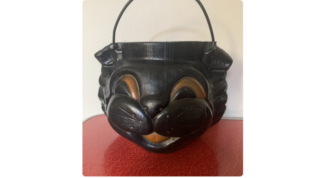 black cat candy bucket