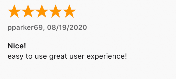 5-star App Store review of Nickelytics, a car advertising company.
