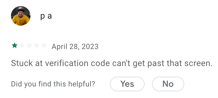 1-star Google Play review of Sticker Ride, a car advertising company.