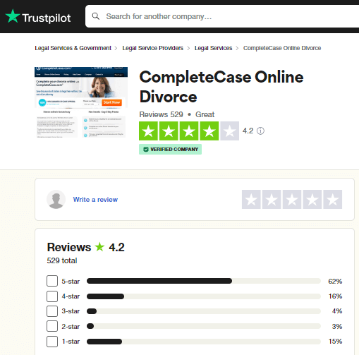 CompleteCase review on Trustpilot.