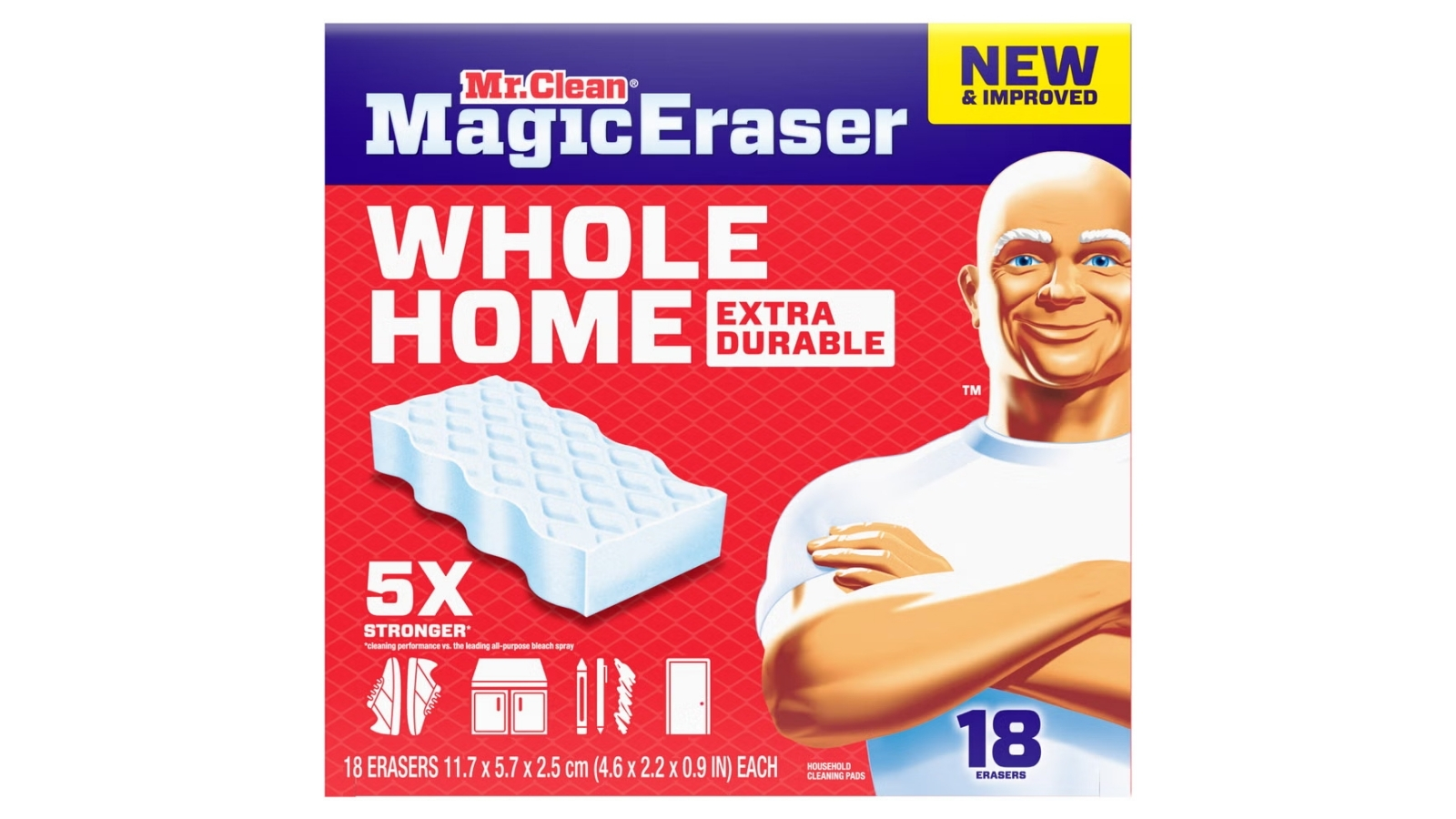 Mr. Clean Magic Eraser Whole Home Extra Durable pack with 18 cleaning pads