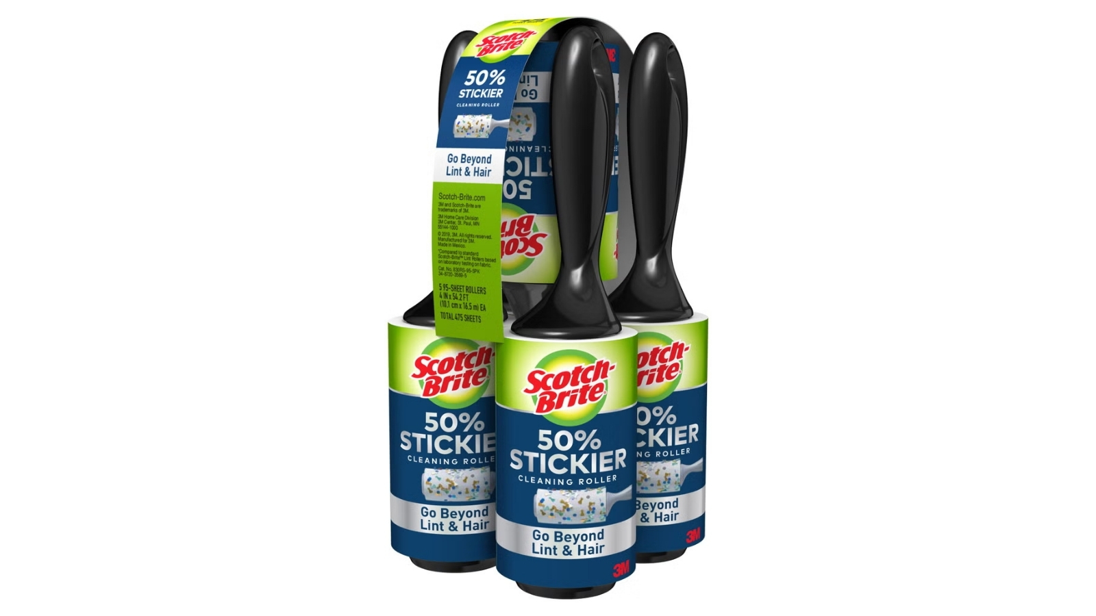 Scotch-Brite lint roller multipack with five black-handled rollers