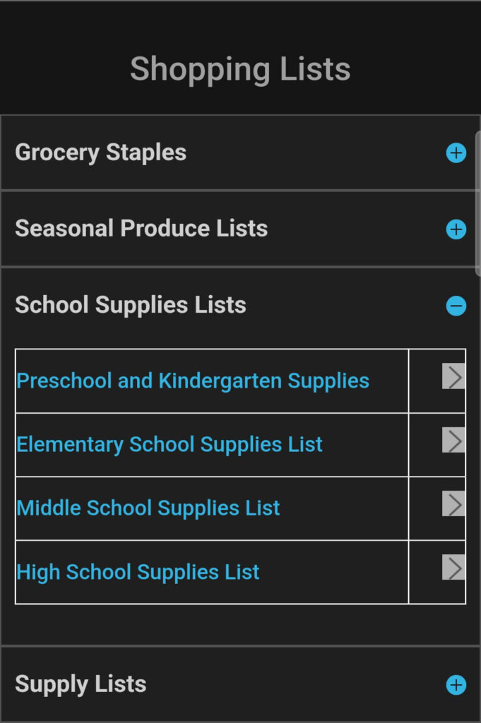 Cozi helps you build a shopping list.