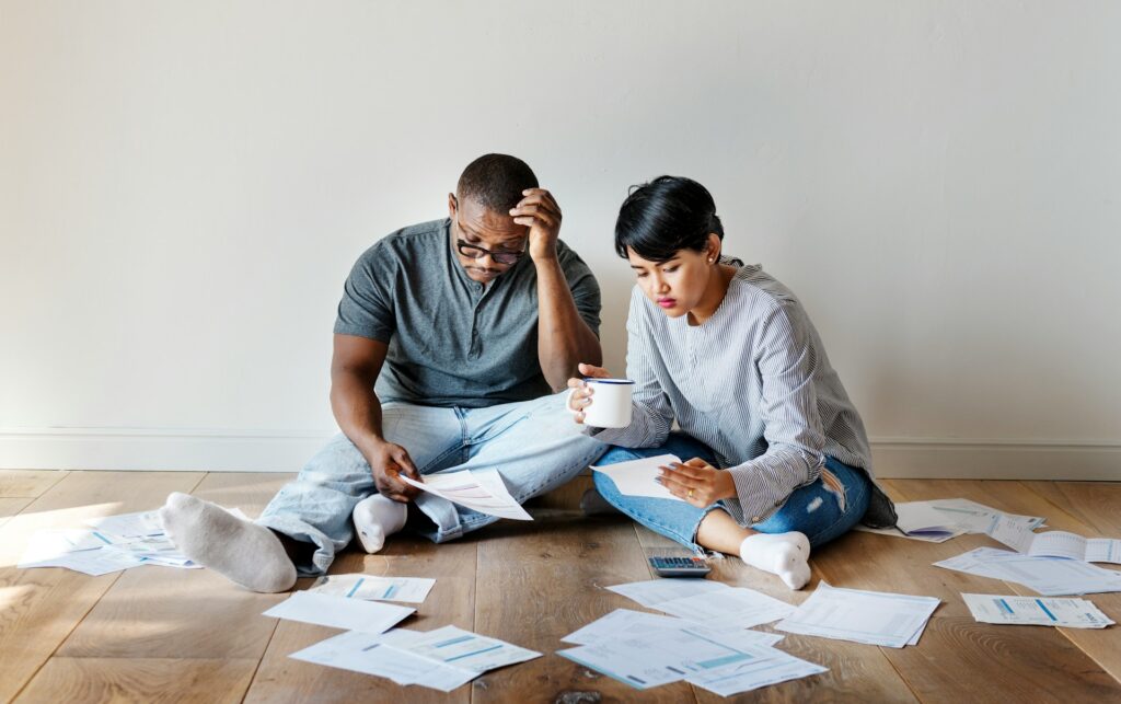 couple worried about debt