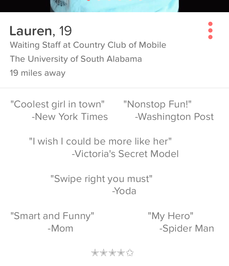 Some examples of good dating profiles. 