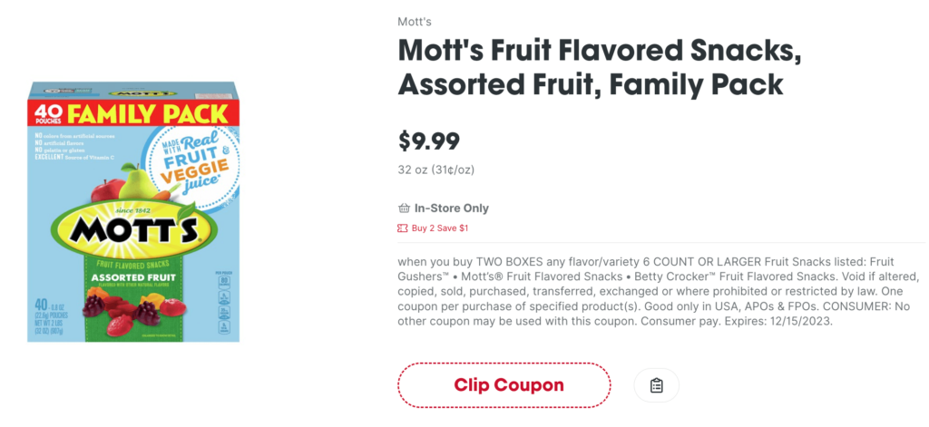 Mott's gummies from Giant Eagle also available for EBT on Amazon.