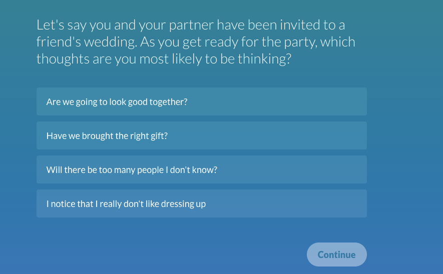 Compatibility quiz on eharmony review about friend's wedding.