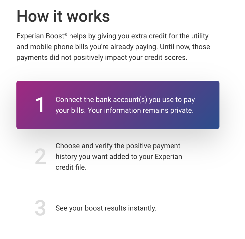 Experian Boost reviews on how it works. 