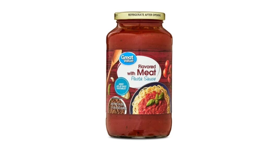 flavored with meat pasta sauce