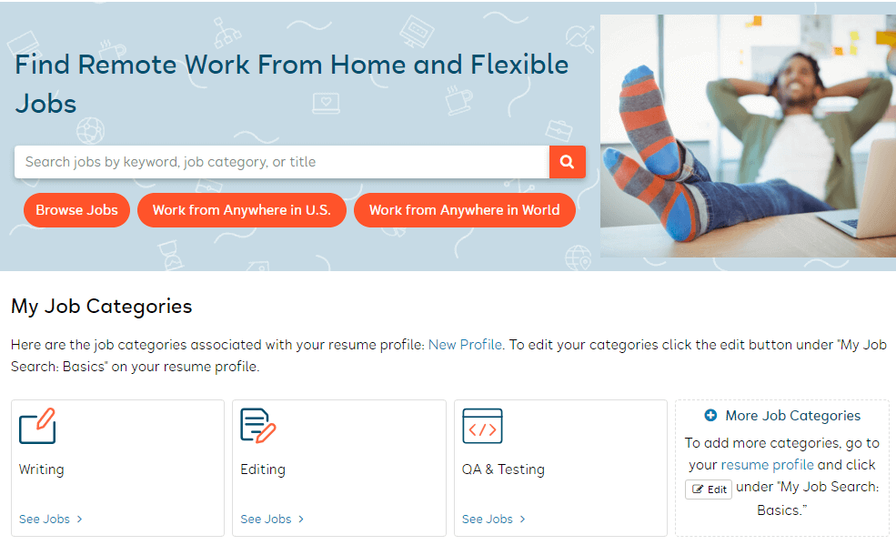Use FlexJobs categories to see all jobs that fit your career search.