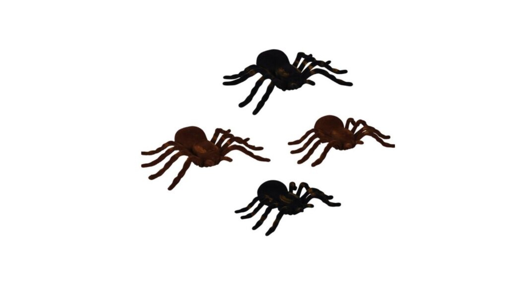 flocked spider decoration