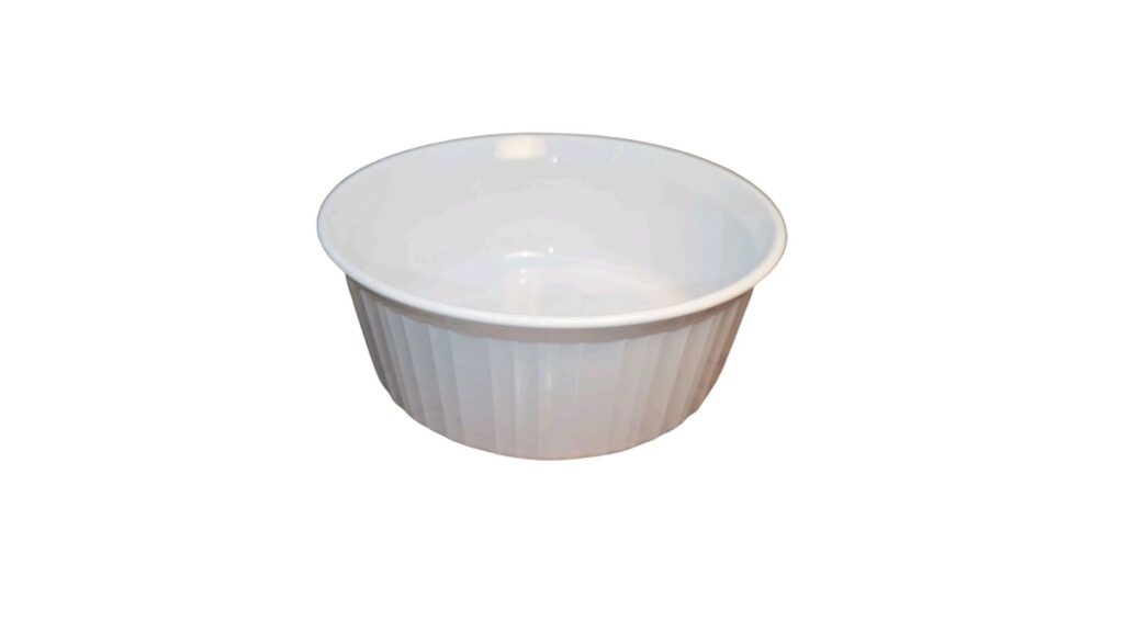 French White fluted oval baker