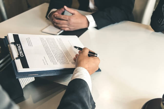 signing a contract