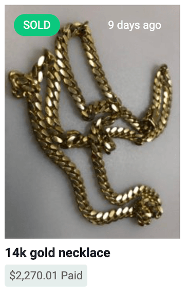 Heavy gold men's chain necklace.