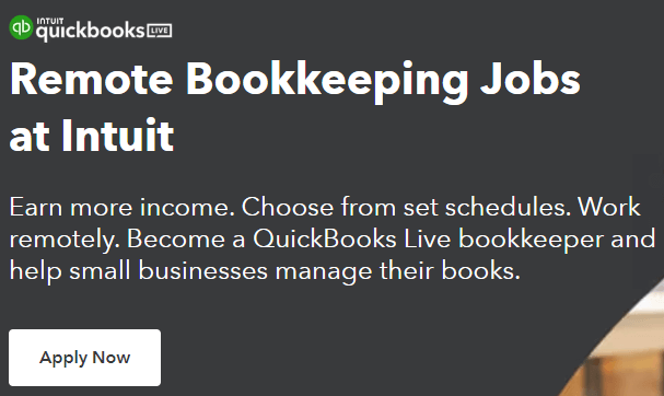 Virtual bookkeeper position with Intuit.