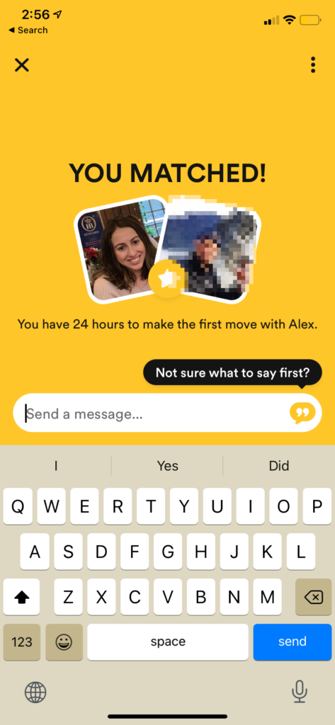 Example match on Bumble.