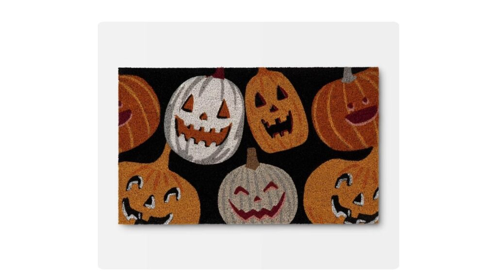 jack o lantern door mat