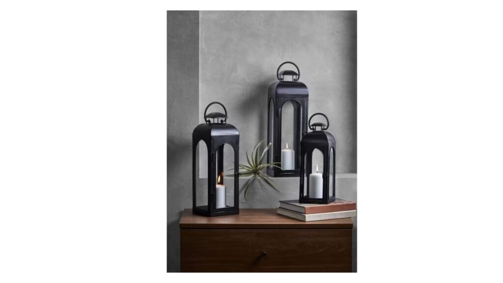 large black metal lantern