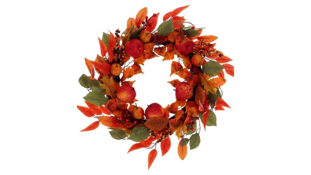 leaves and apples wreath