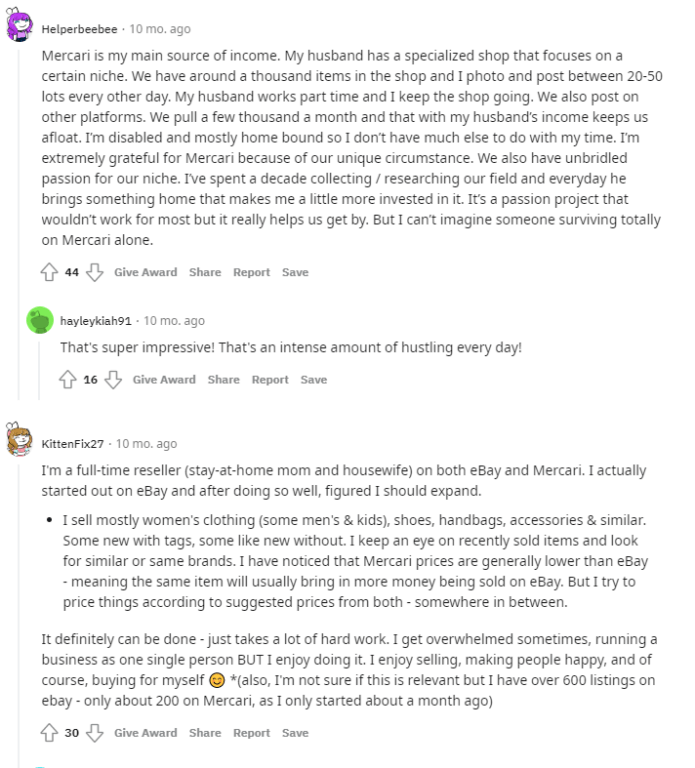 Reddit users reviews and experiences about using Mercari.