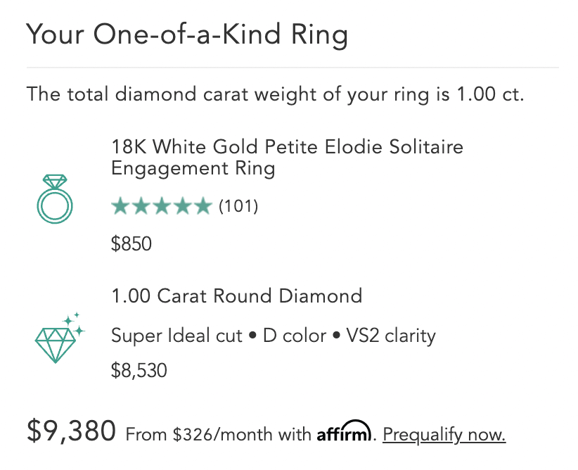 Diamond vs. moissanite ring for sale on Brilliant Earth.