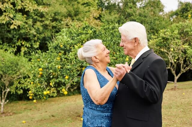 older happy couple in love