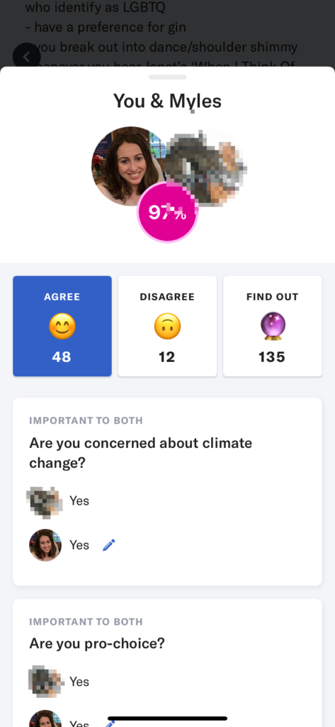 OkCupid questions to fill out profile.