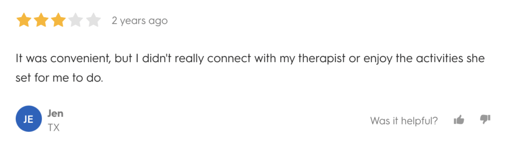 3-star review about online-therapy.com.
