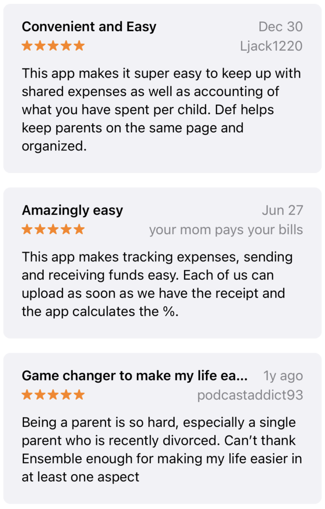 Onward co-parenting app reviews.