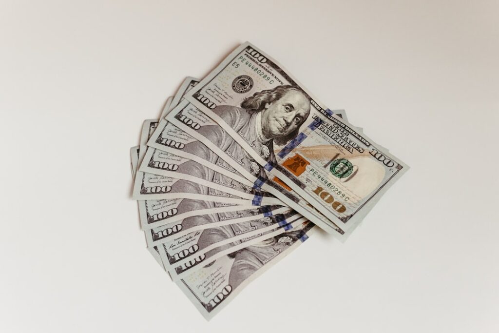 cash on a table