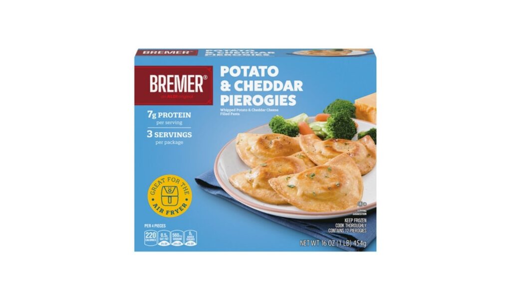 potato and cheddar pierogies